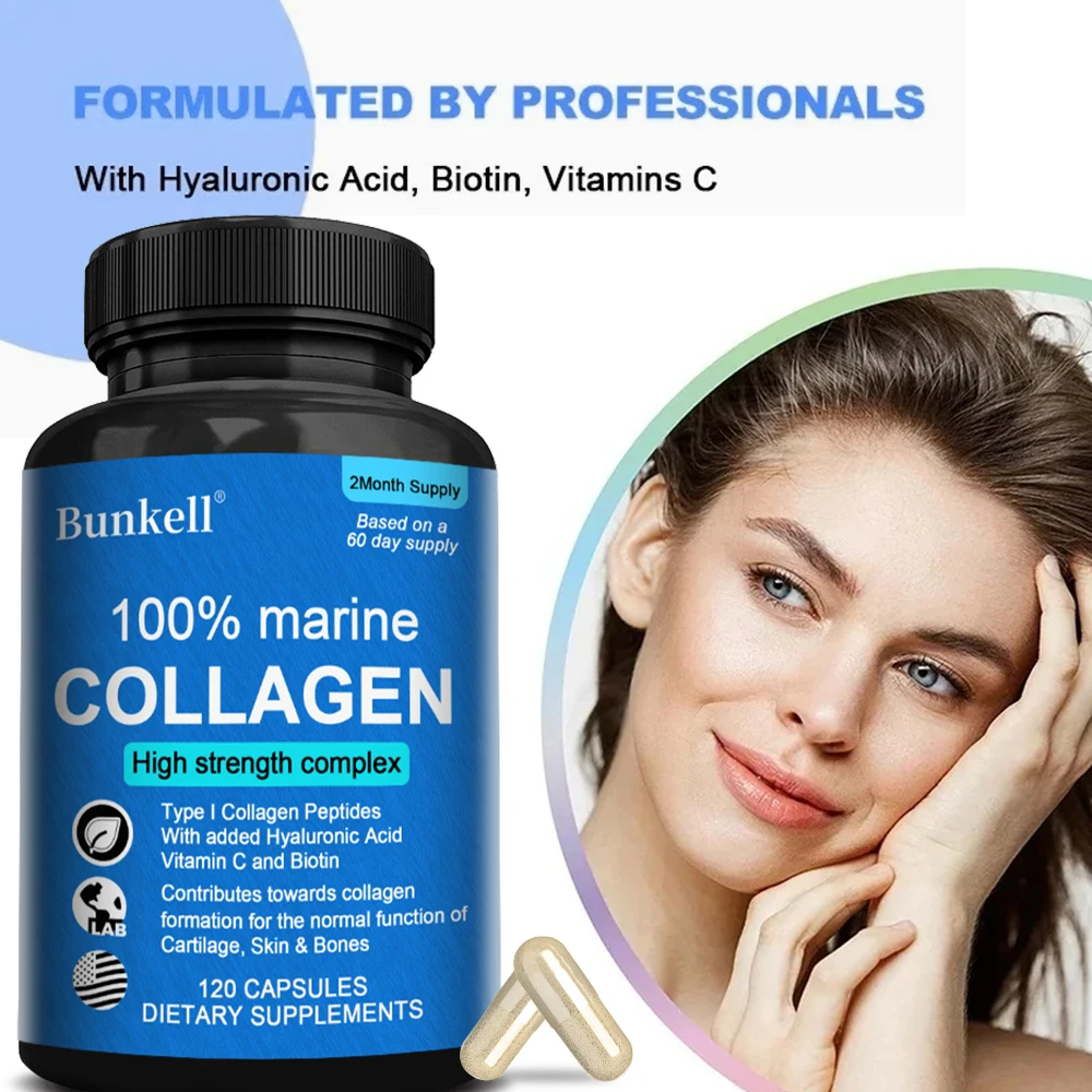 Bunkell Marine Collagen - Supports Joints, Hair, Skin, Nails, Cartilage and Overall Health