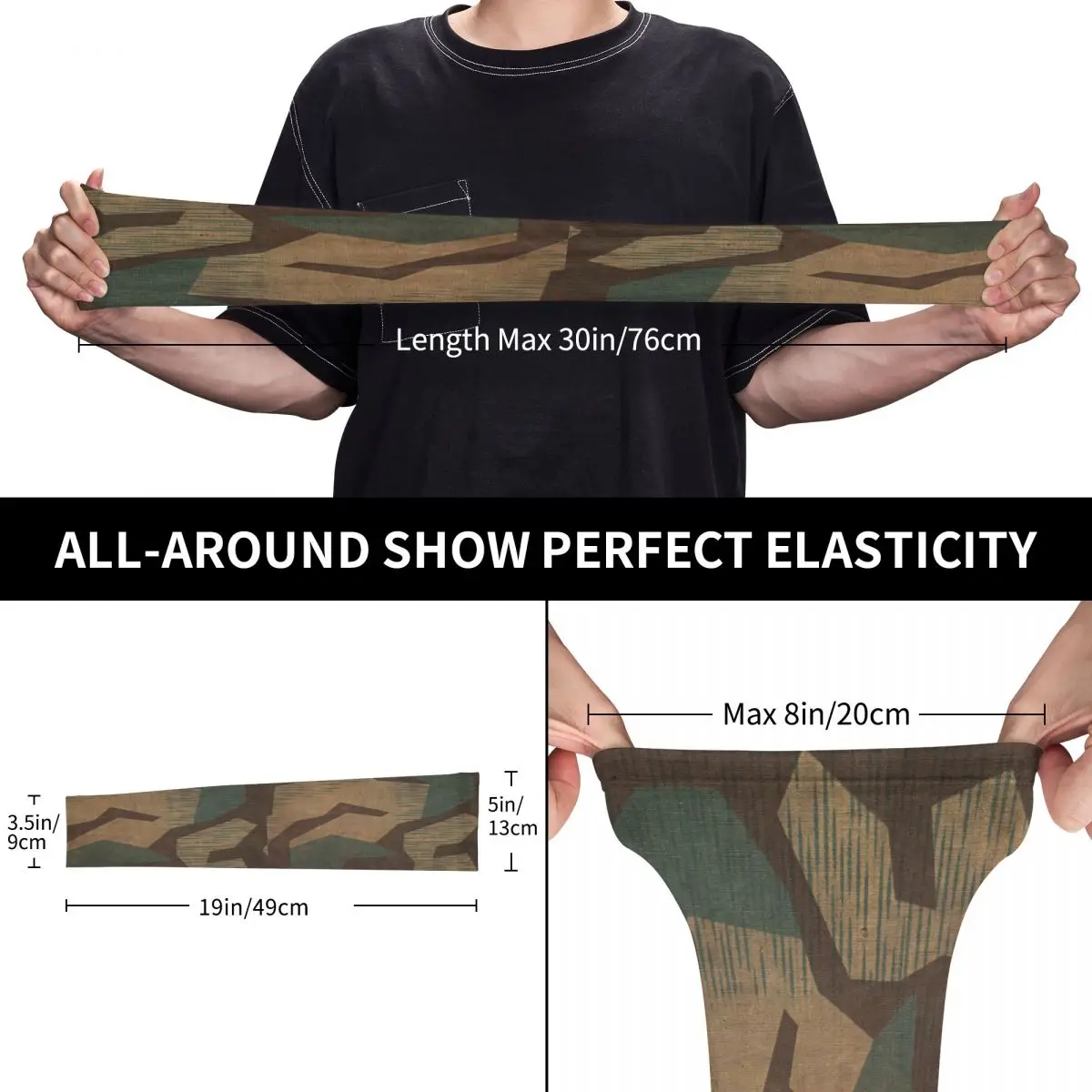 Splintertarn German WW2 Camouflage Sun UV Protection Arm Sleeves Athletic Sports Military Army Tactical Camo Tattoo Cover Up