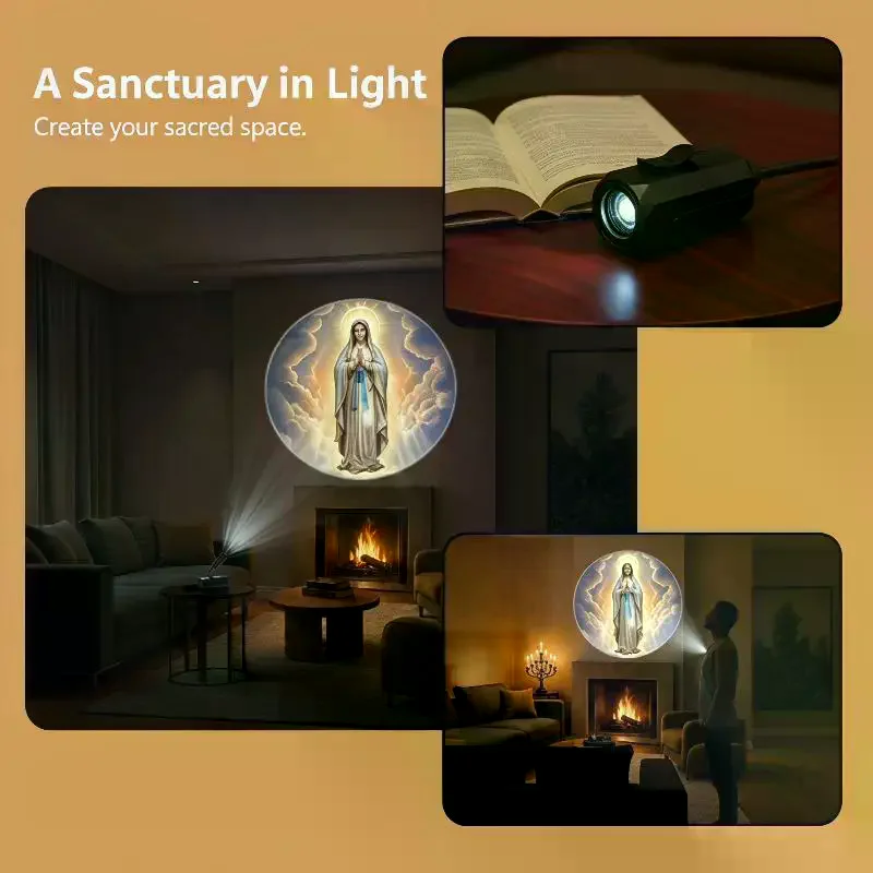 Religious Character Image Themed USB Projection Light With Twelve Patterns Perfect For Room Ceiling Background Decoration