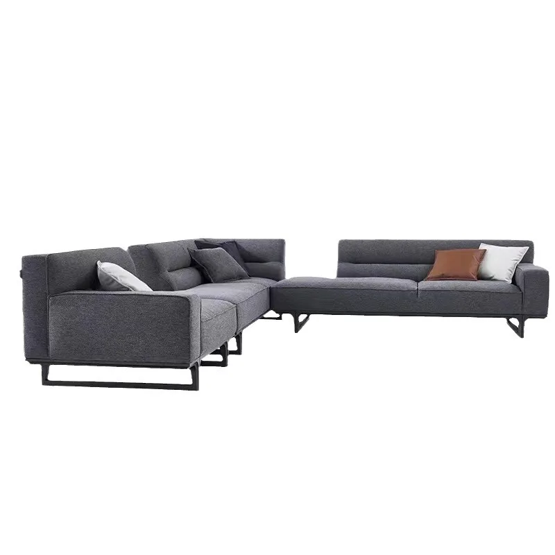 Italian minimalist sofa, villa large flat floor living room module fabric corner combination simple luxury large apartment