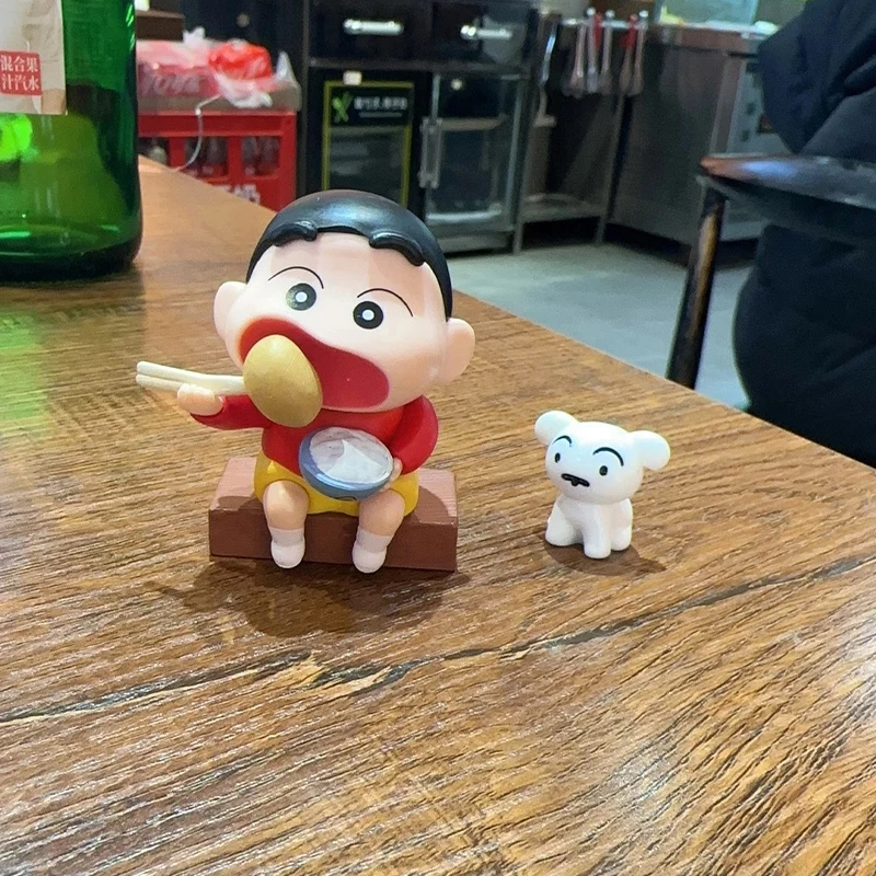 Crayon Shin-chan 2026 New Style Creative Cartoon Figurine Eating Potato And White Dog Car Dashboard Ornament Interior Decoration - view 6