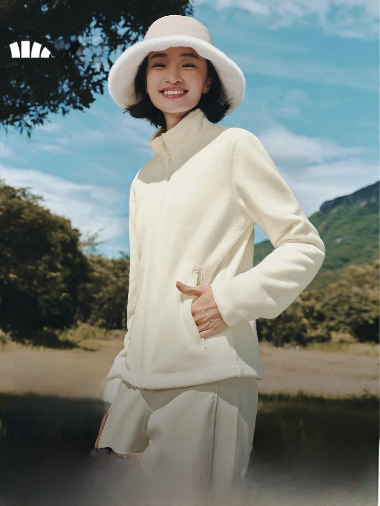 Chaqueta de Mujer Banana Le New Sle ort Slim Fit con Forro Polar, Chaleco Interior Blanco de Fibra de Poliéster, Cortavientos y Cálida para Exteriores