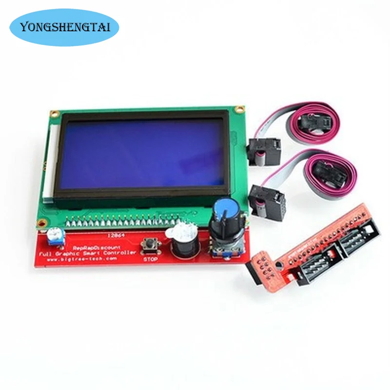 lcd 12864 painel de controle inteligente controlador tela impressora 3d reprap placa adaptador inteligente para pecas impressora 3d pecas 2004 01