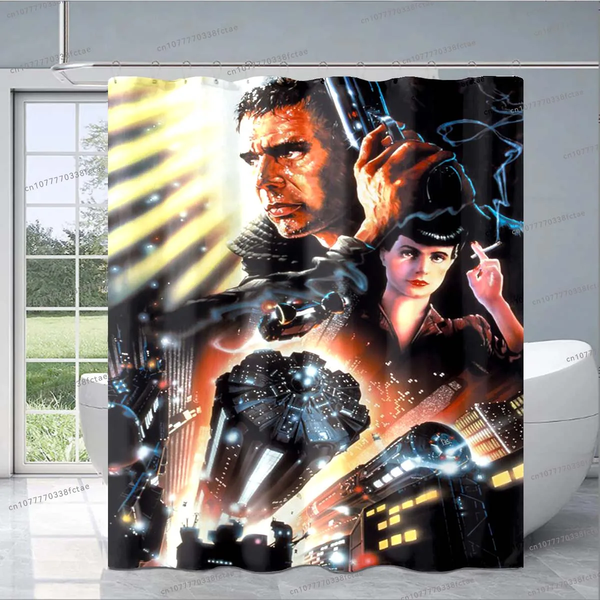 Blade Runner TV Series Shower Curtain Retro Science Fiction Movie Pattern Shower Curtain Bathroom Decoration Shower Curtain Gift