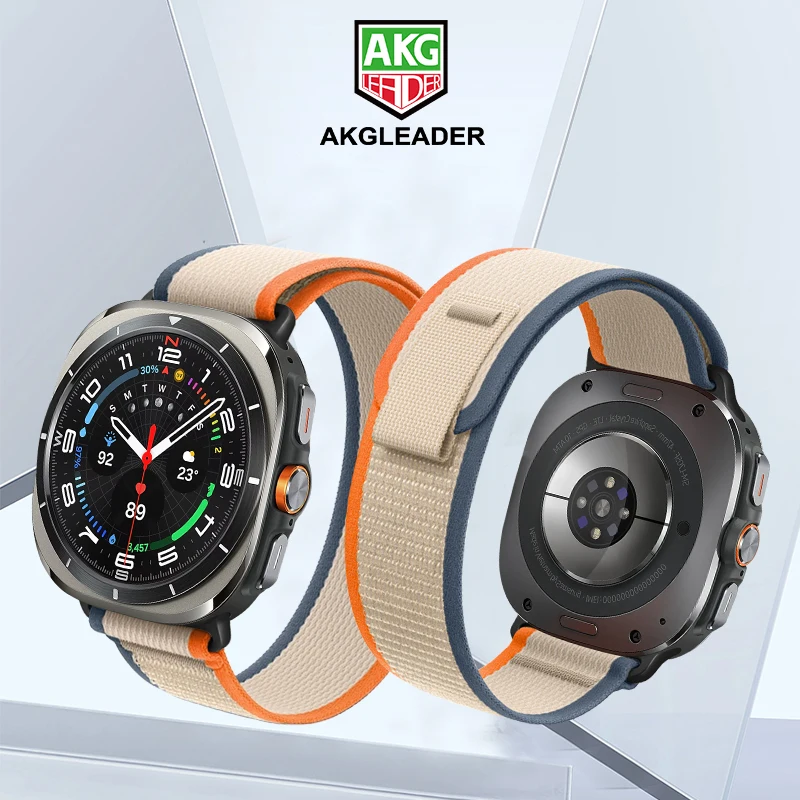 AKGLEADER Wild diameter Nylon Watch Strap for Samsung Galaxy Watch 7 Ultra 47mm Band Bracelet Loop For Samsung Watch 7 Band