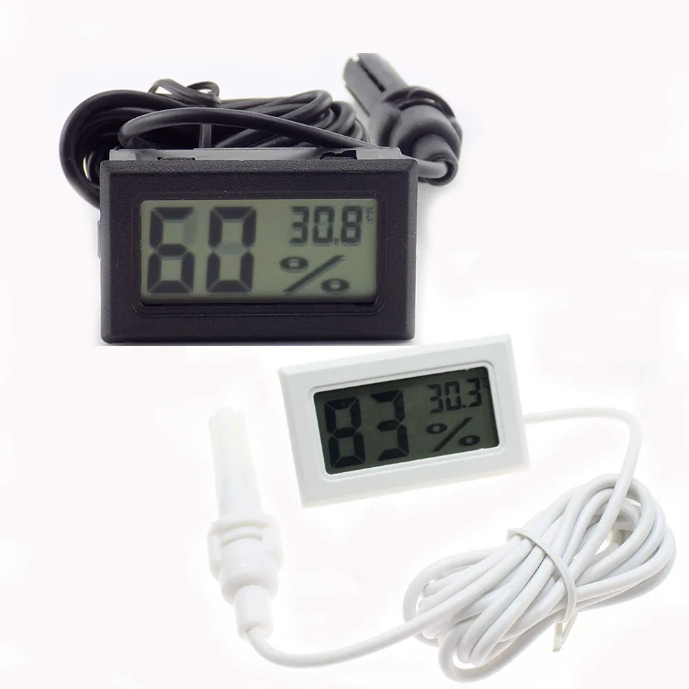 Mini Digital LCD Thermometer Sensor Indoor Convenient Hygrometer Humidity Instruments Detector With Probe Monitoring D3