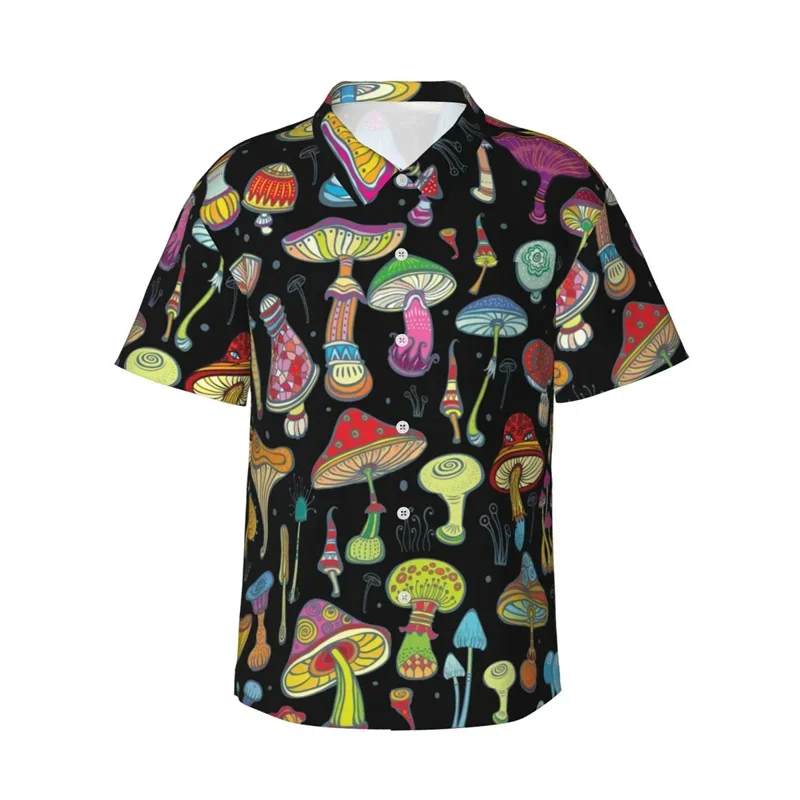 Summer Harajuku 3D Print Plants Mushroom Shirts For Men Kid Fashion Funny Streetwear Short Shirts Fashion Shirts & Blouses Tops