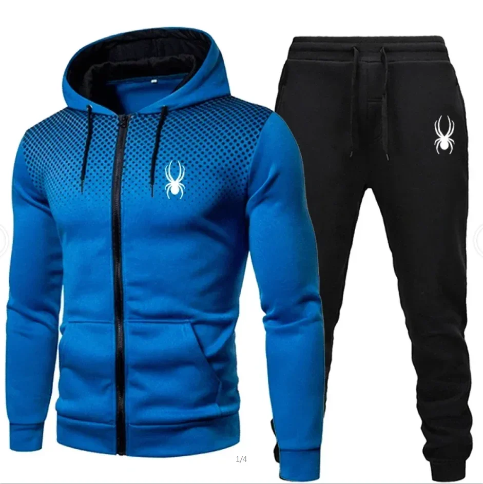 

2026 New Spring Autumn Men's Long Sleeve Hoodie Pants 2 Piece Set Fashion Outdoor Running Sports Suit Tracksuit Clothing Hoodies