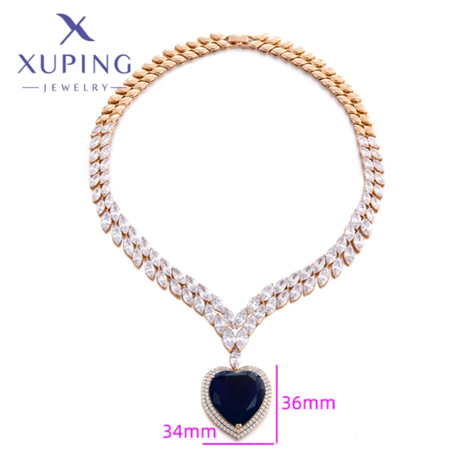 Xuping Jewelry New Hot Simple Shaped Gold Color Necklace for Woman Schoolgirl Birthday Christmas Party Classics Gifts X000440676