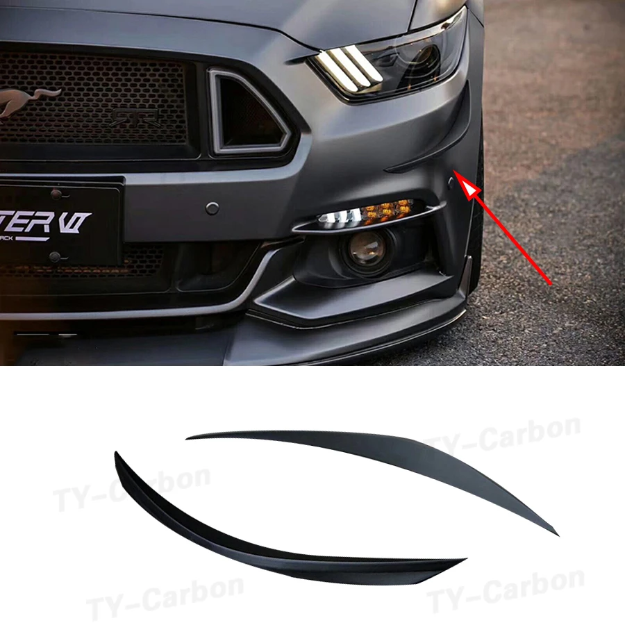 

ABS Black Front Bumper Splitters Side Shark Fins Canards Trims for Ford Mustang GT V8 V6 MP Style 2015 - 2017 Car Decorative