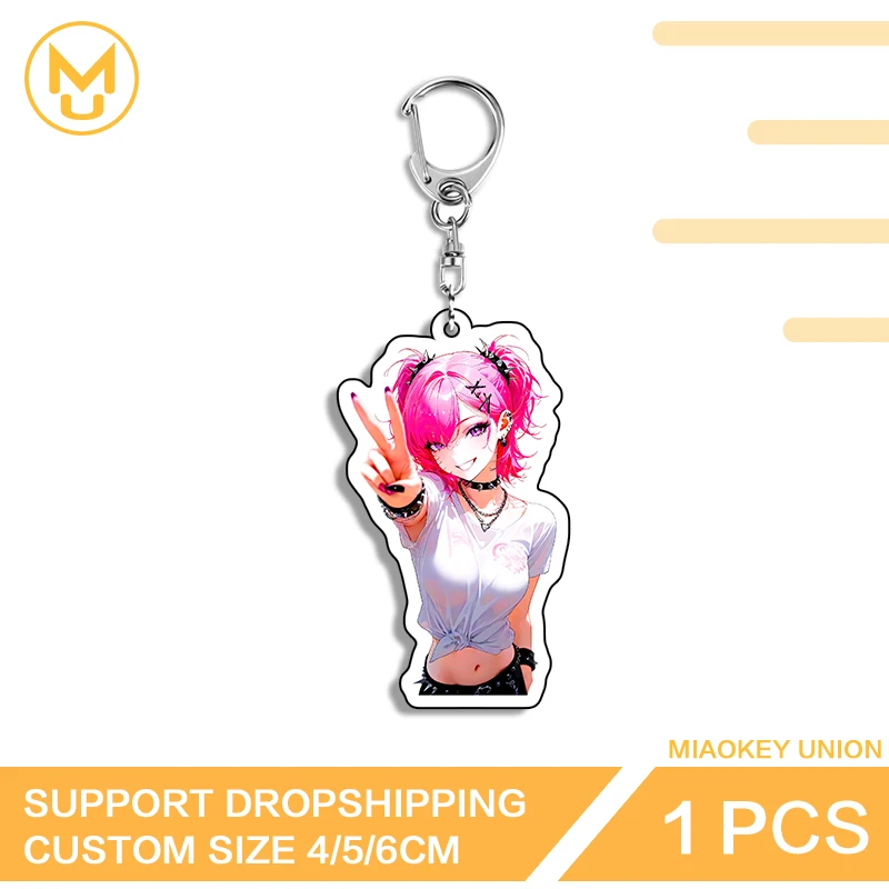 Goth Girl Car Keychain Alluring Creative Ingenious Unique Costumes Handbags Wallets Props Suitable For Animelover Gamelover