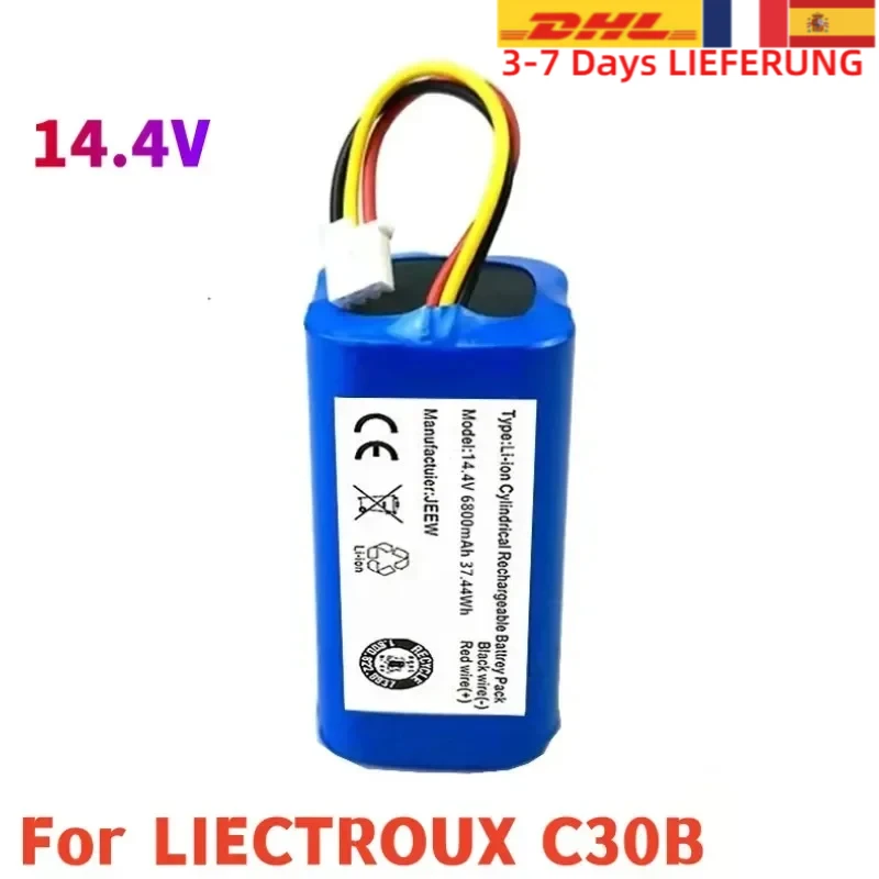 100% New Original 14.4 V 12800mAh Battery for LIECTROUX C30B Robot Vacuum Cleaner 1 Part/package