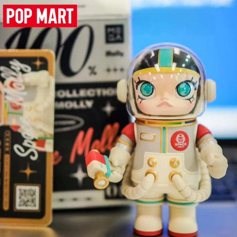 Original POP MART MEGA COLLECTION 100% SPACE MOLLY SERIE Blind Box Mystery Box Überraschungstüte Spielzeug Puppe Niedliche Anime-Figur Schreibtisch-Deko