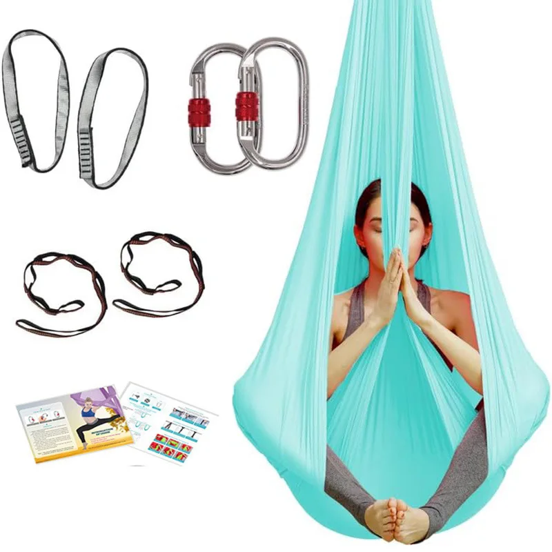 

Premium Anti Gravity Aerial Yoga Hammock 4m Polyester Swing with Carabiner Straps for Home Gym Yoga Studio Fitness