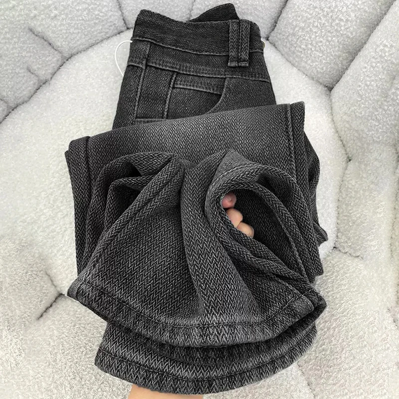 

Повседневные прямые джинсы для женщин, весна-осень 202, новые джинсовые брюки с высокой талией, модные широкие брюки