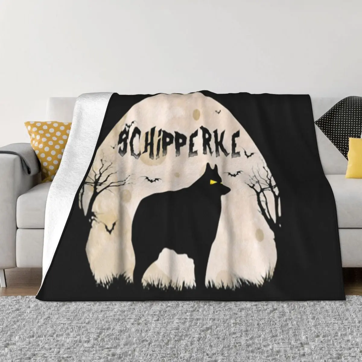 Scary Schipperke Halloween T Plus Size Funny Fashion Any Logo Women Women Unisex Famous Brand New Designs Throw Blanket