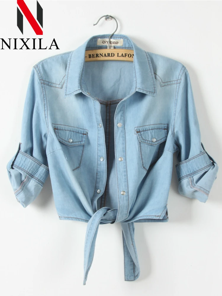 Spring Autumn Jean Jacket for Women Korean Fashion Denim Coats Elegant Sexy Long Sleeved Tops Retro Cardigan for Female Clothing