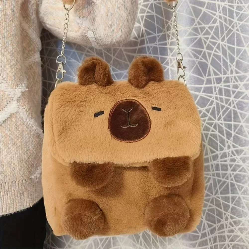 

Soft Plush Animal Backpack, Cute Fluffy Crossbody Bag, Kawaii Aesthetic Shoulder Bag for School, Travel & Everyday