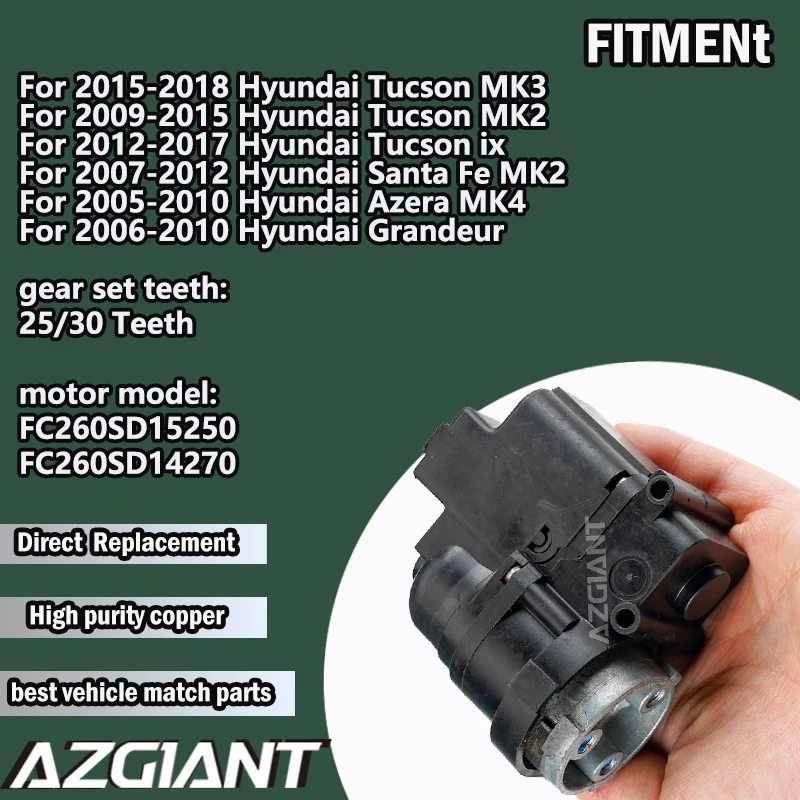 AZGIANT Car power Rear View Reversing Mirror Folding motor For Hyundai Tucson ix/Santa Fe/Azera MK4/Grandeur replace