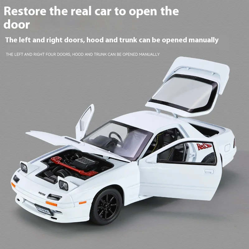 1:24 Mazda RX7-FC Grande Modello di Auto Ornamento Simulazione Auto In Lega Auto Giocattolo Per Bambini Auto Sportiva Collezione Genuino Ragazzo Regalo