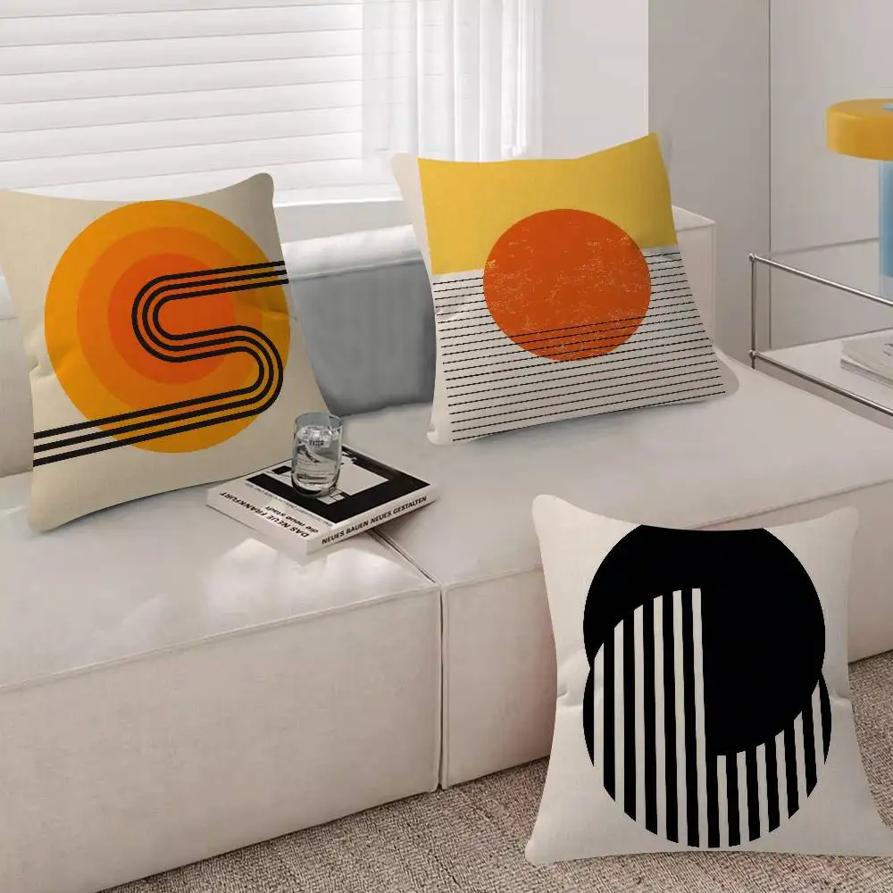 abstract Bauhaus-style Double-sided Printed pillow cover Short plush Suitable living rooms bedrooms sofas throw cushion cover