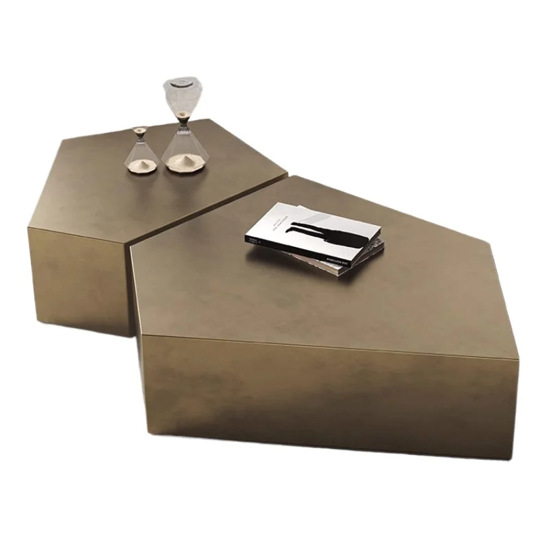 

Italian light luxury bronze coffee table mo dern desi gner m odel room creati ve spe cial-shaped irregular size