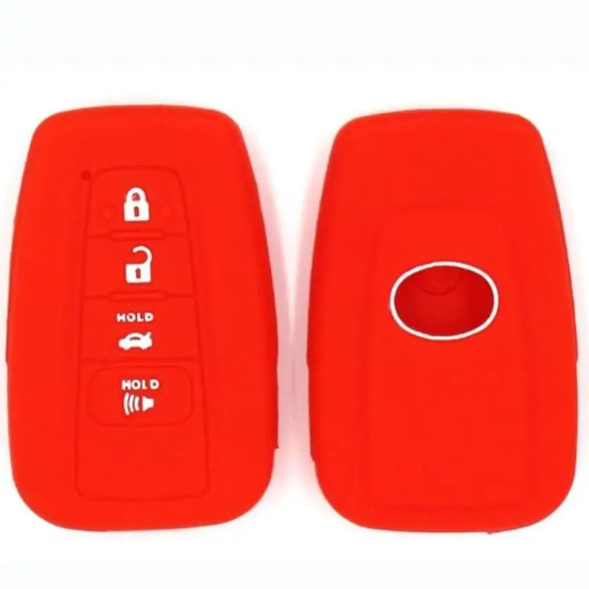 Car Key Fob Cover Case Remote Protect Silicone for Toyota Rav 4 Corolla Camry Prius Avalon Hybrid Highlander 2018 2019 2020 2021