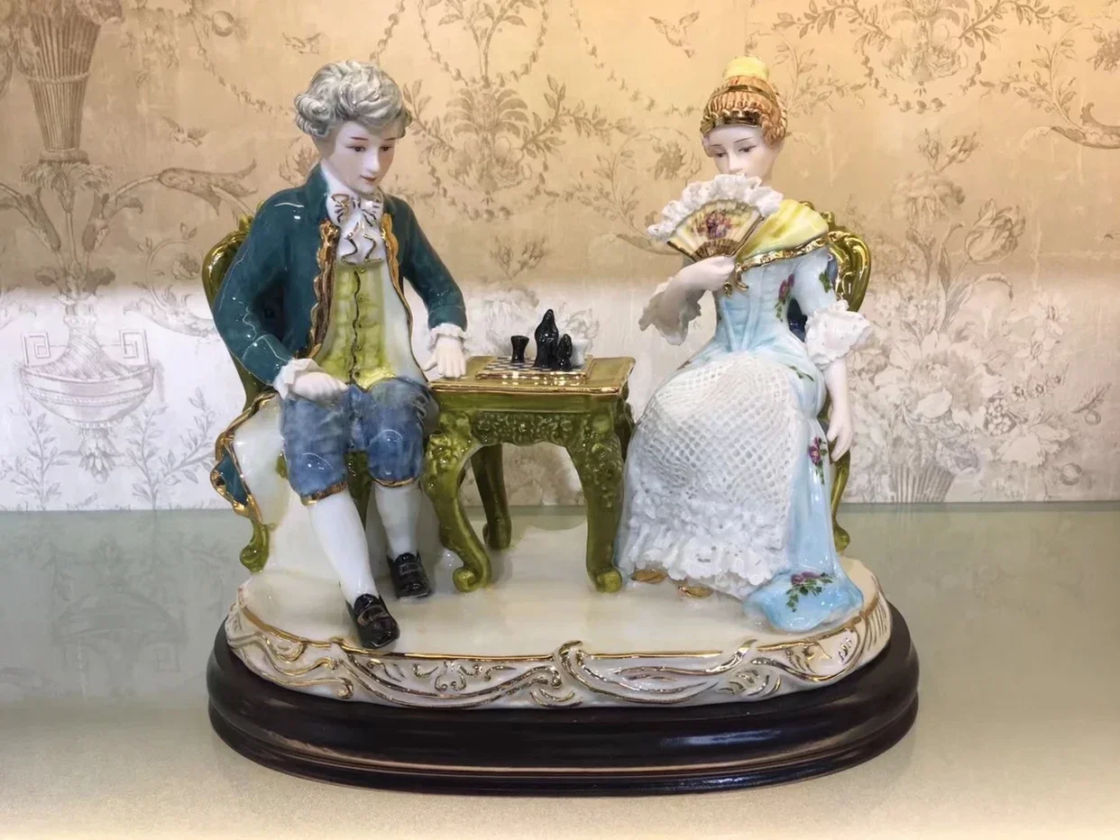 

Lace couple porcelain puppet figure ornament