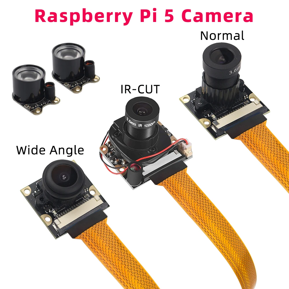 Kamera Raspberry Pi 5 5MP 1080P Opcjonalne kamery noktowizyjne szerokokątne IR-CUT FF AF dla RPI 5 Pi5 Zero