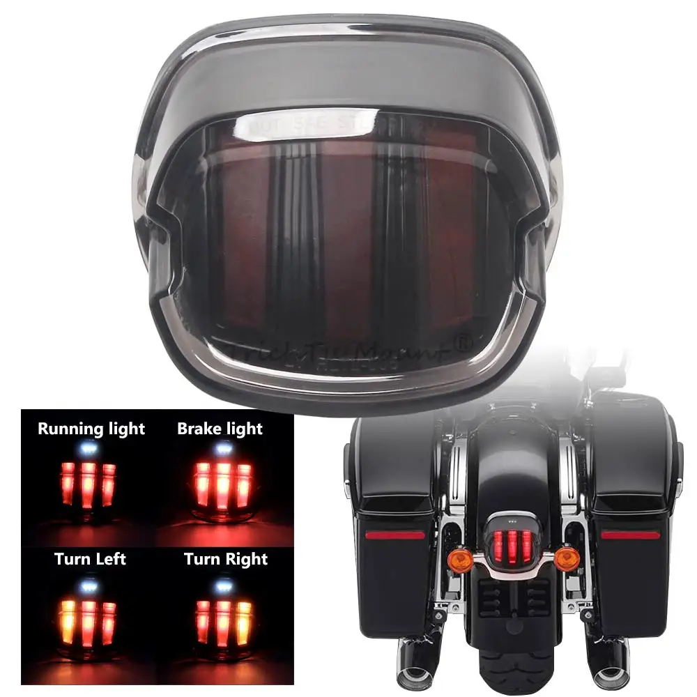 Motorcycle Led Brake Tail Light For Harley Electra Glide Road King Sportster Softail Turn Signal Running License Plate Taillight
