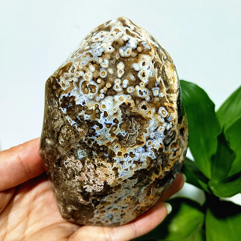 Natural Stone Ocean Jasper Torch Ice Cream Spiritual Meditation Reiki Healing Feng Shui Crystal Home Room Ornaments