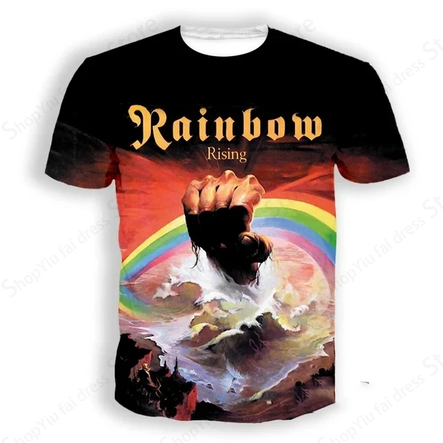 Rock Band Rainbow 3d Print T-shirt Men Women Fashion T-shirt Kids Hip Hop Top Tees Music Camisetas Boy Tshirt Summer Tops Male