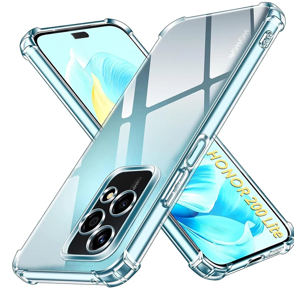 Luxury Transparent Silicone Soft Case For Huawei Honor 200 90 70 50 Pro Lite 5G Shockproof Clear Phone Back Cover Shell Coque