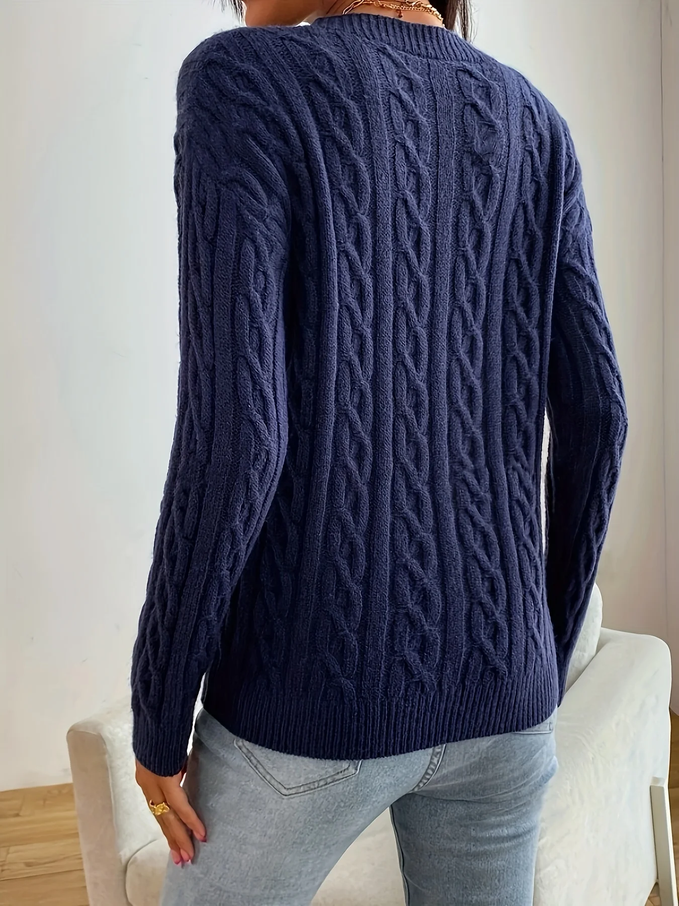 2024 new casual and versatile knitted pullover sweater