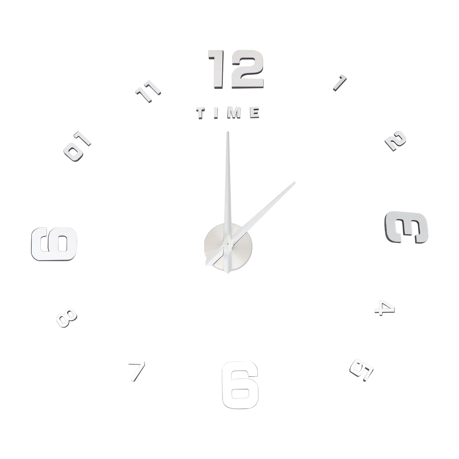 

3D Modern Frameless Large Mirror Surface Wall Clock Silent Sweeping Movement DIY Adjustable Size Home Office Living Room