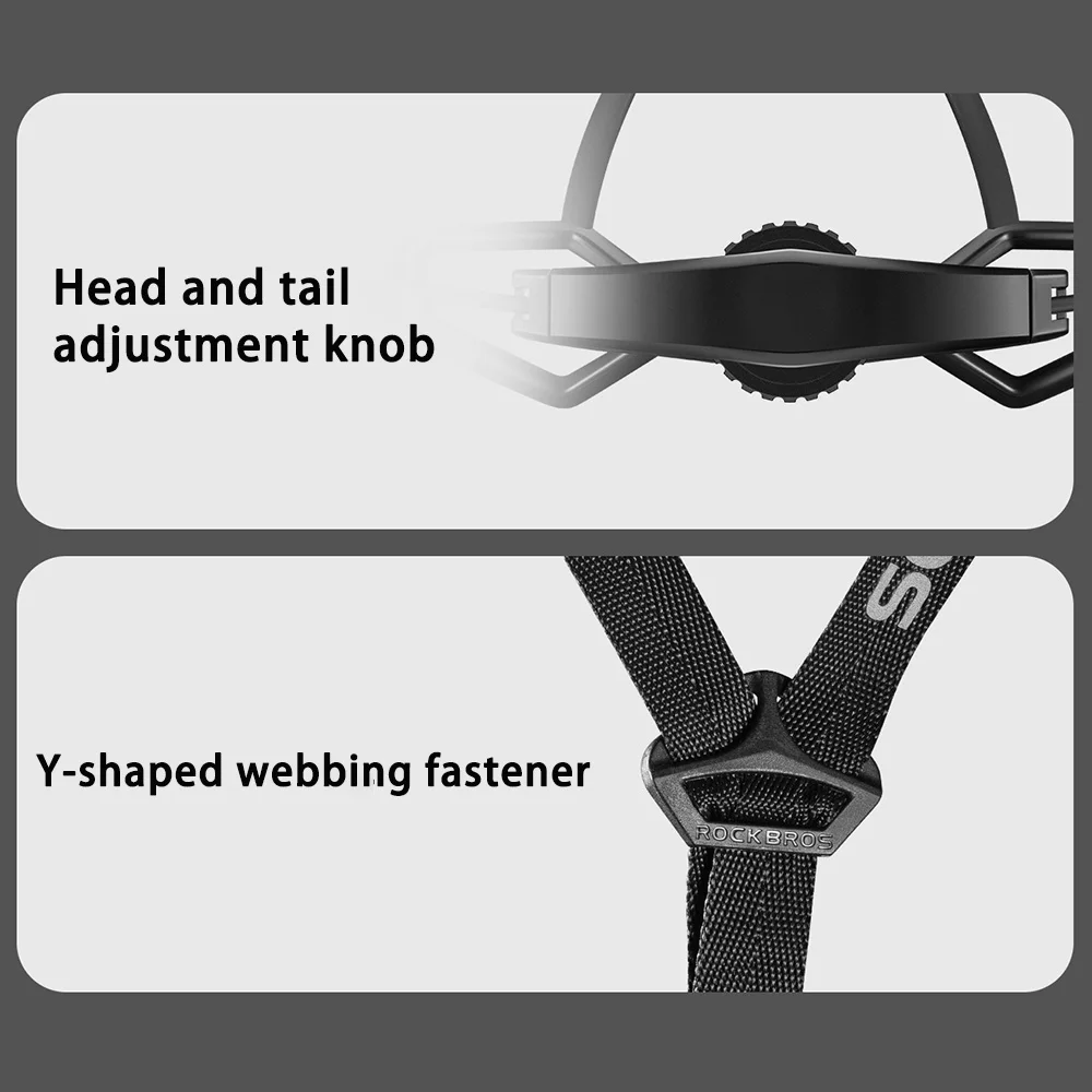 ROCKBROS Fahrradhelm MTB Fahrradhelm mit Nylon-Schirm Verstellbarer Leichter Fahrradhelm für Männer und Frauen – Detail 7