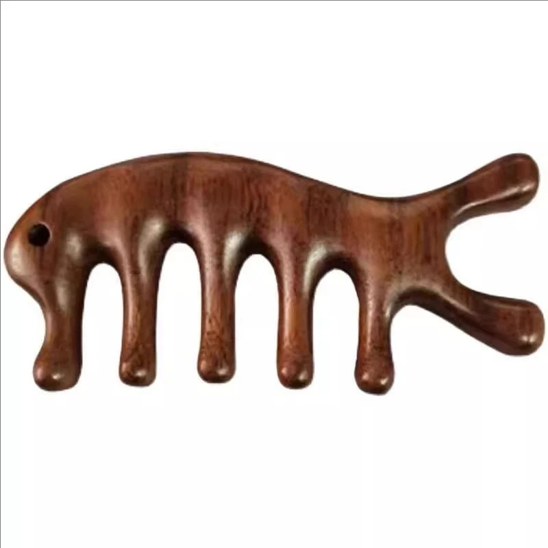 

Gold Phoebe Wooden Scalp Massager Wide Tooth Comb Acupressure Tool for Head And Scalp Facia Brown Scraping Massage Comb Relax