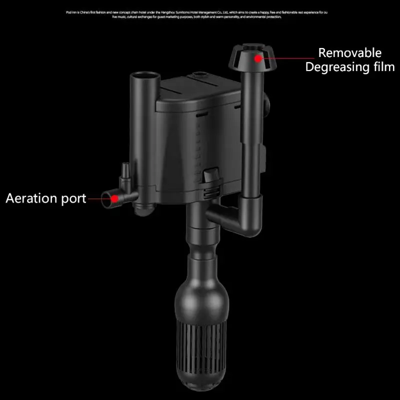 Oil Slick Remover Part Aquarium Filter Three-in-one Water-pump Oil Film Filter Water Cleaner Fish Tanks Surface Skimmer