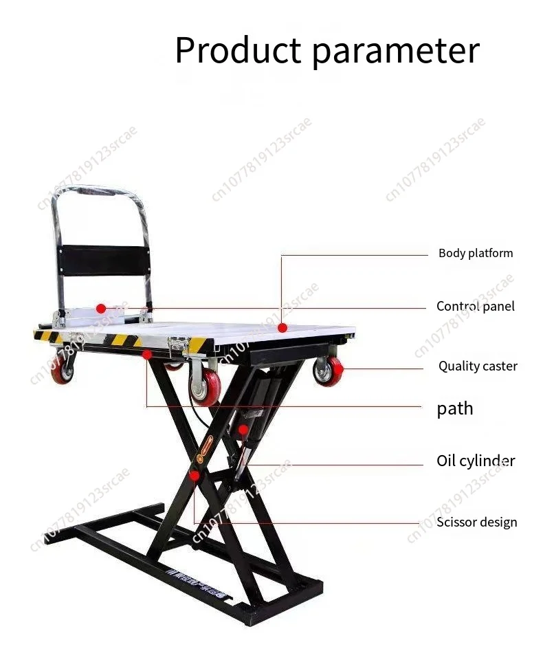 

Portable Electric Scissor Slide Rail Mobile Cart Hydraulic Lift Hotel Loading and Unloading Cargo Manual Loading Lift Platform