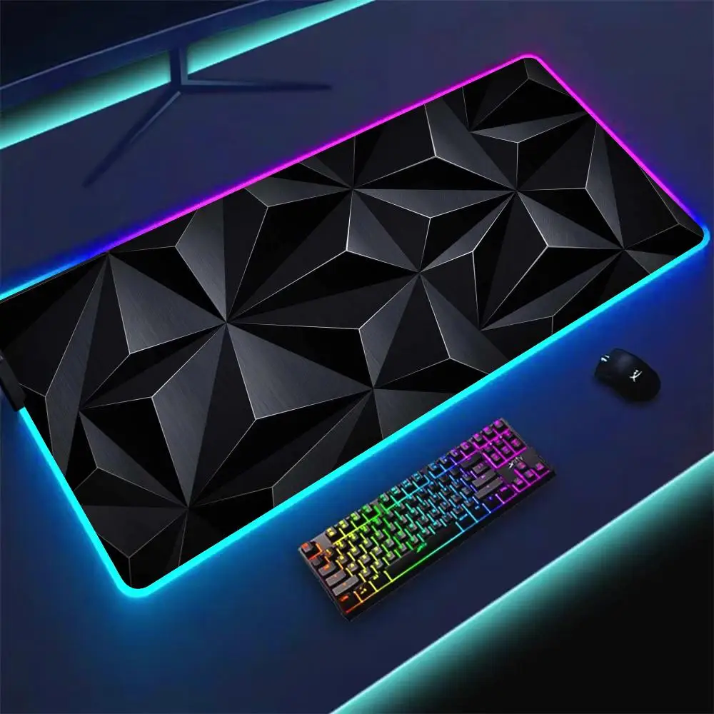 

Large RGB Mouse Pad Diamond grid Gaming MousePad Gamer Accessory LED Light Mousepads PC Computer Desk Mat with Backlit DIY XXL