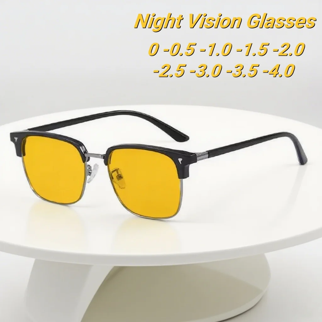 

2025 New Fashionable Half Frame Men's Myopia Night Vision Glasses for Outdoor Driving Neutral Day Night Dual-use Glasses