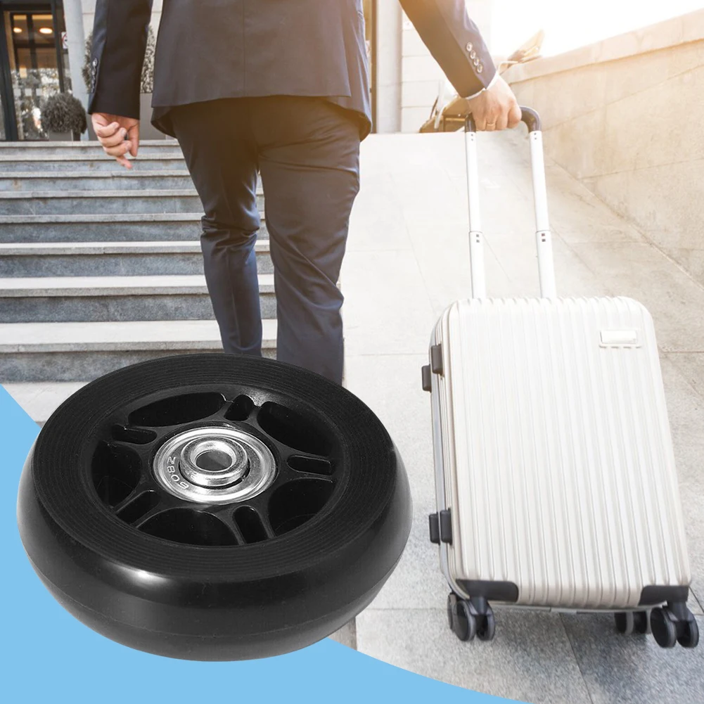 1 Pair Luggage Suitcase Replacement Wheels Mute Rubber Casters Wear Resistant Swivel Caster Wheels Wheels Bearings Repair Kits