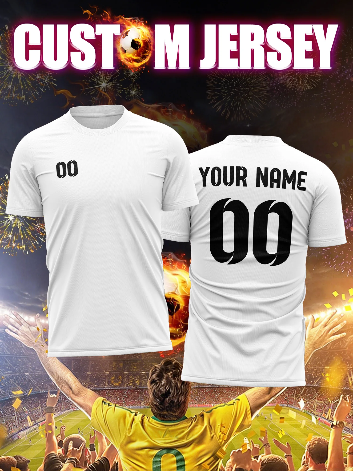 Camiseta de Fútbol Personalizada con Número e Imagen, Estilo La Liga 2, Ropa para Fanáticos del Fútbol de la Segunda División Española