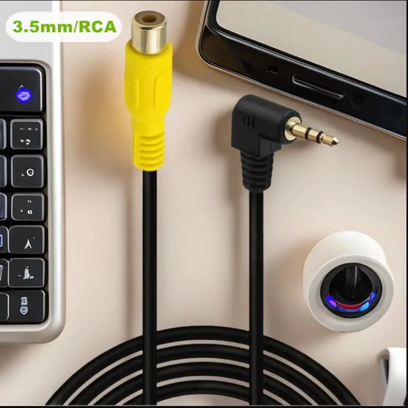1m Gold Plated Pure Copper DC3.5mm TRS 3-Pole Male to RCA Female Audio and Video Headphone Phone Player Adapter Cable