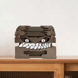 1pc Dungeons&Dragons Game Figures Wooden Mimic Figure Dnd CreativeMonsters TreasureChest Figurine Box Halloween Toy Gift