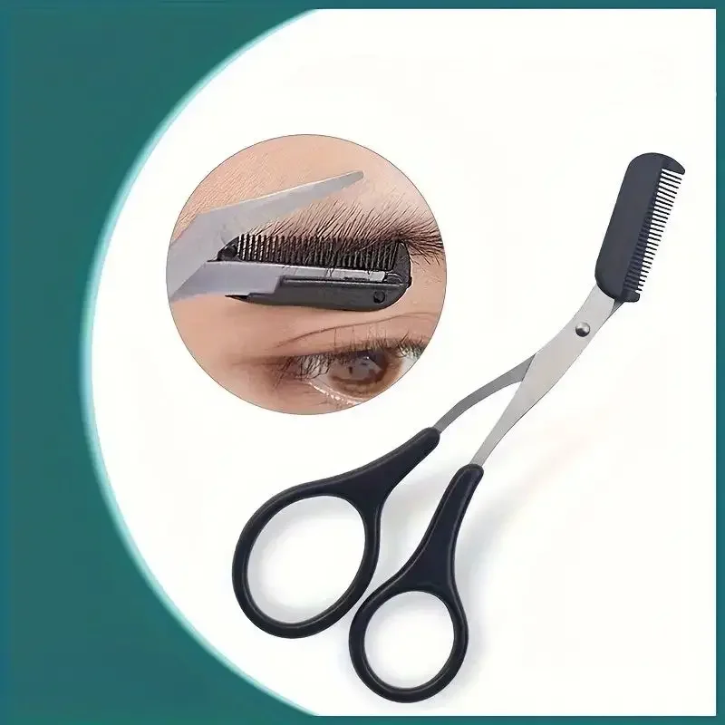 New 3pcs Portable Foldable Eyebrow Trimming Tool Set Stainless Steel Eyebrow Tweezer Eyebrow Scissors with Comb Eyebrow Razor