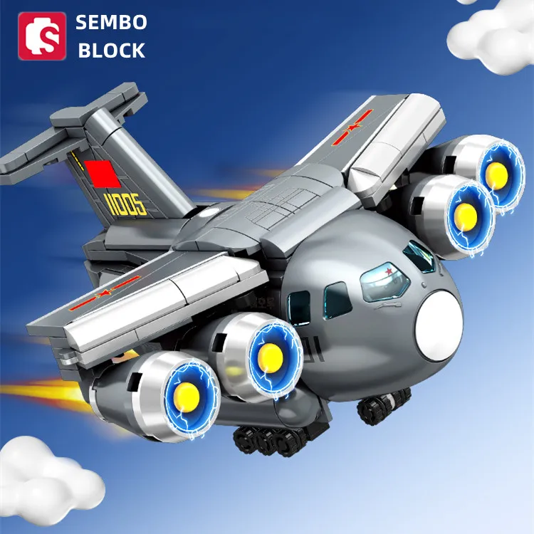 

SEMBO BLOCK Q version helicopter brick model Kawaii assembled toys desktop decoration aircraft ornaments boys and girls gifts