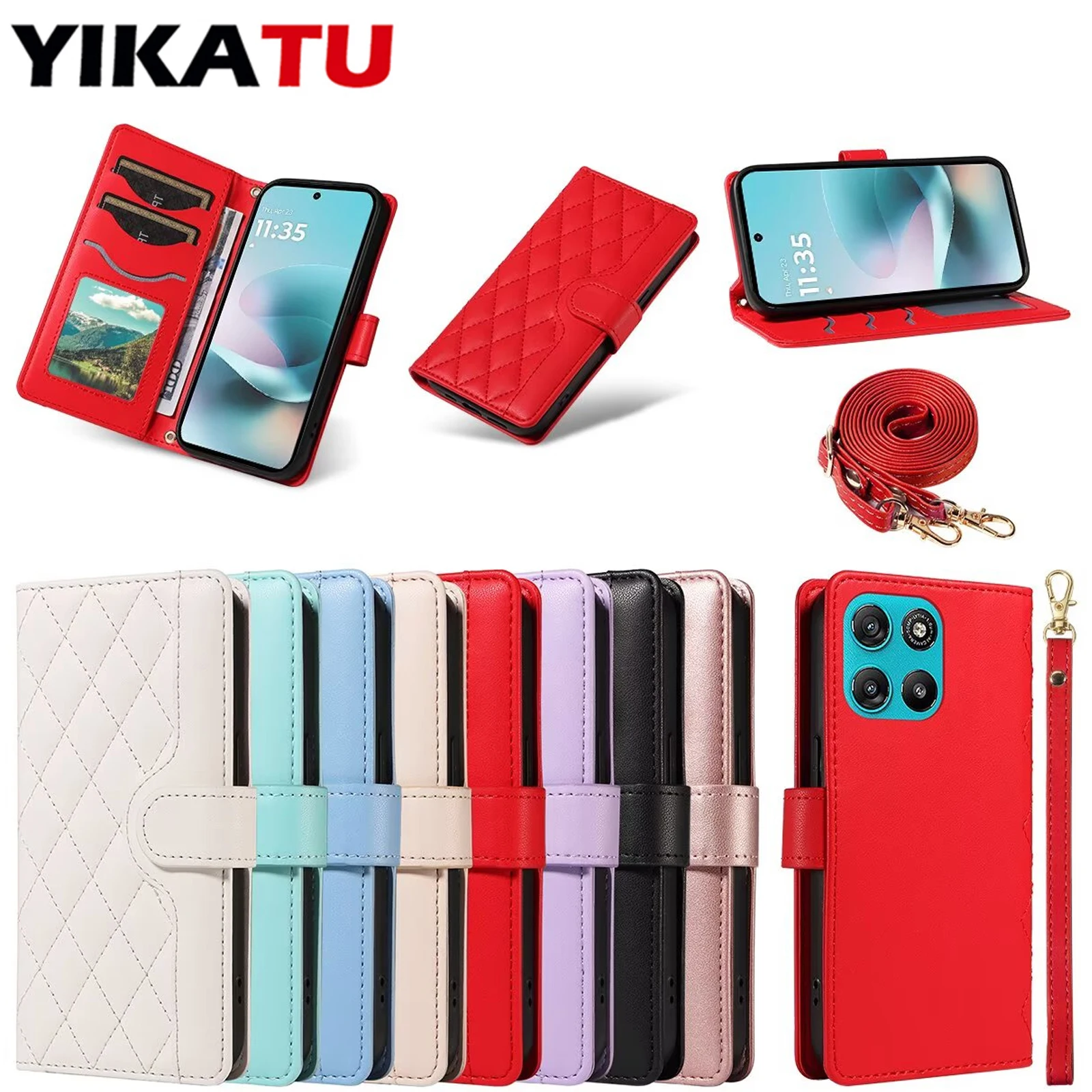 Für Motorola MOTO G04 G05 G06 G13 G14 G15 G23 G24 G32 G34 G35 G45 G53 G54 G56 G57 G64 G67 G73 G75 G84 G85 G86 G100 Brieftaschen-Hülle