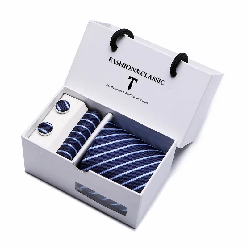 Heißer Verkauf Schwarz Paisley Krawatte Einstecktuch Manschettenknöpfe Set Für Männer Formale Luxus Hochzeit Gravatas In Geschenk Box – Detail 21