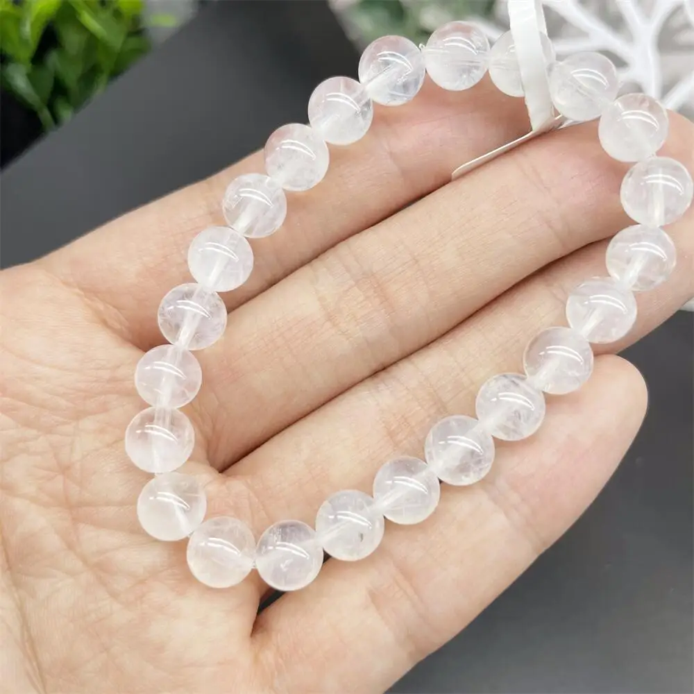 8MM Natural Blue Rutilated Quartz Bracelet Crystal Reiki Healing Stone Fashion Jewelry Gifting Gift For Women 1pcs